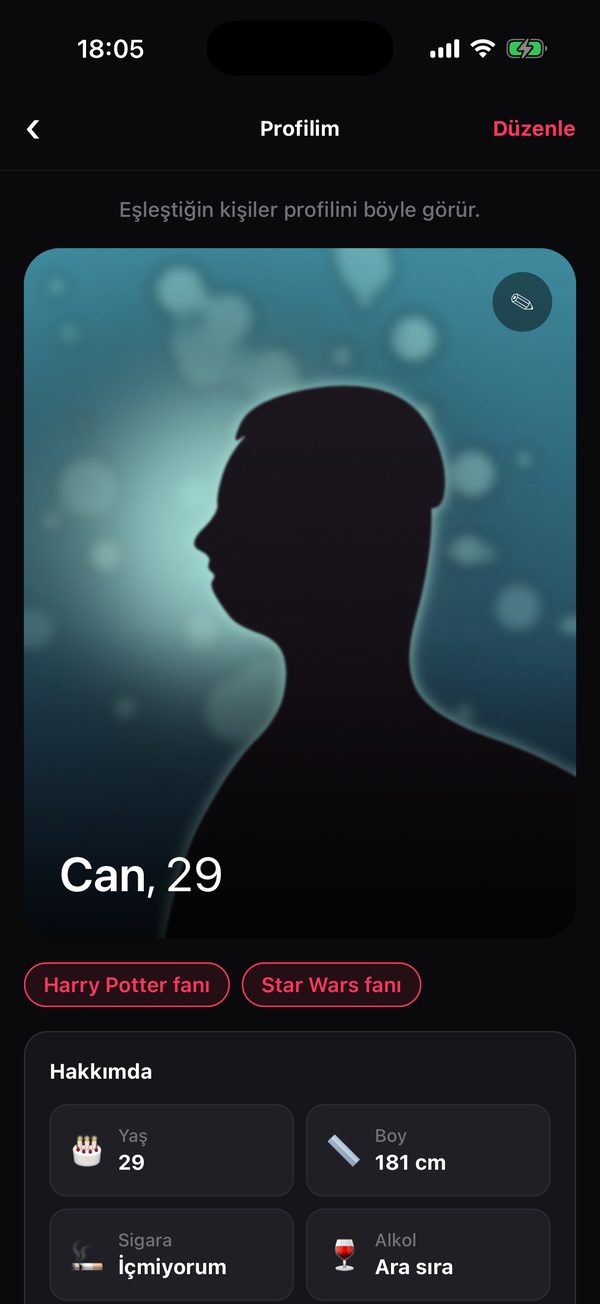 MovieForUs’ta bir profil